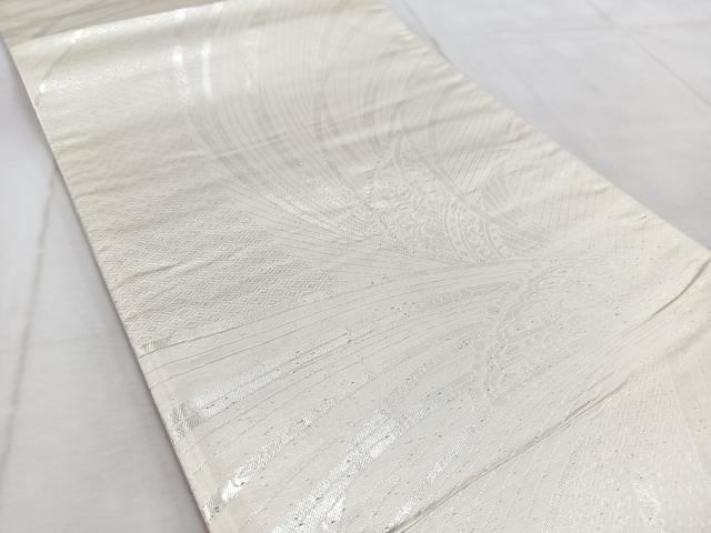 平和屋着物◎両面 六通柄袋帯 唐織 孔雀花文 金銀糸 正絹 逸品 BAAV4226yc