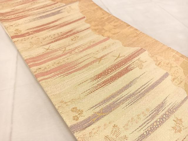 平和屋着物◎六通柄袋帯　飛鳥文　金糸　正絹　逸品　BAAV4251yc