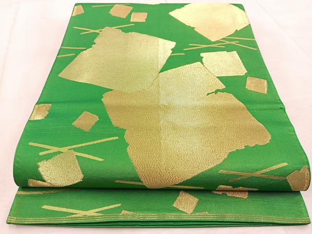 平和屋着物●西陣 川島織物 全通柄 本袋帯 破れ色紙文 金糸 正絹 逸品 BAAV4355yc
