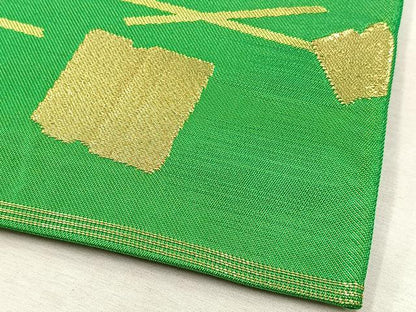 平和屋着物●西陣 川島織物 全通柄 本袋帯 破れ色紙文 金糸 正絹 逸品 BAAV4355yc