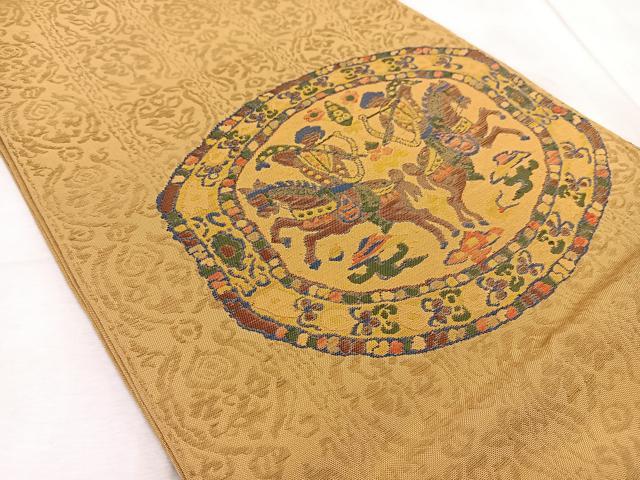 平和屋着物◎太鼓柄 本袋帯 狩猟文 正絹 逸品 BAAV4511yc