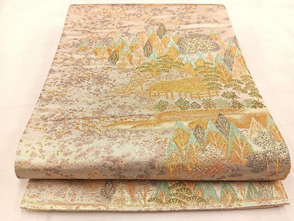 平和屋着物◎六通柄袋帯　都乃夢　金糸　正絹　逸品　BAAV4580yc