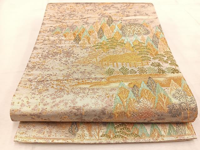 平和屋着物◎六通柄袋帯　都乃夢　金糸　正絹　逸品　BAAV4580yc