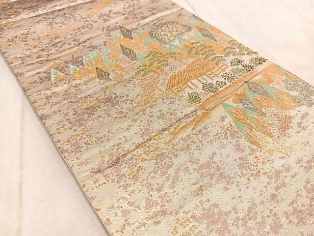平和屋着物◎六通柄袋帯　都乃夢　金糸　正絹　逸品　BAAV4580yc