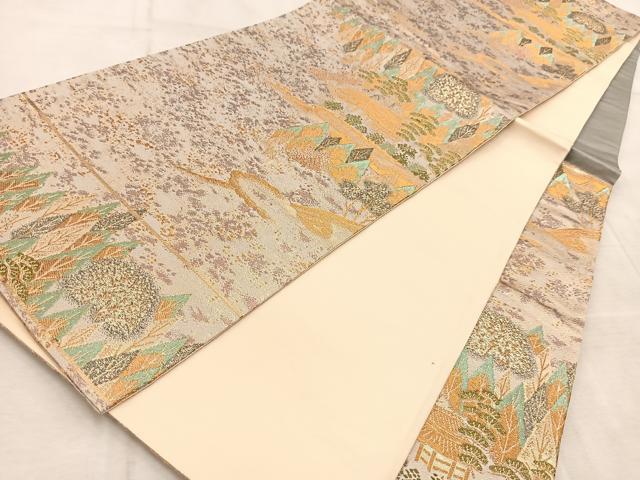 平和屋着物◎六通柄袋帯　都乃夢　金糸　正絹　逸品　BAAV4580yc