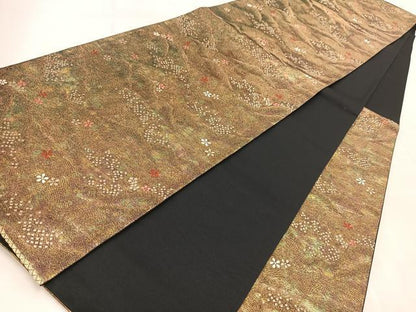 平和屋着物◎六通柄袋帯 唐織 花流水 金糸 引箔 正絹 逸品 BAAV4585yc