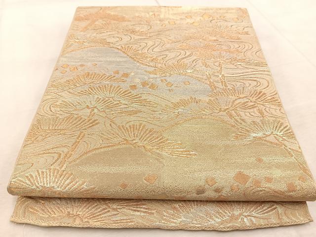 平和屋着物◎六通柄　京袋帯　本袋帯　浜松　金銀糸　正絹　逸品　BAAV4672yc