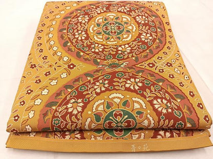 平和屋着物◎六通柄 本袋帯 青々苑 正倉院花文 金糸 袋帯 正絹 逸品 BAAV4726yc