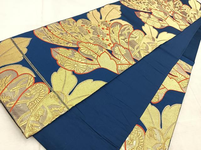 平和屋着物◎六通柄袋帯　鳳凰草花文　金糸　正絹　逸品　BAAV4746yc