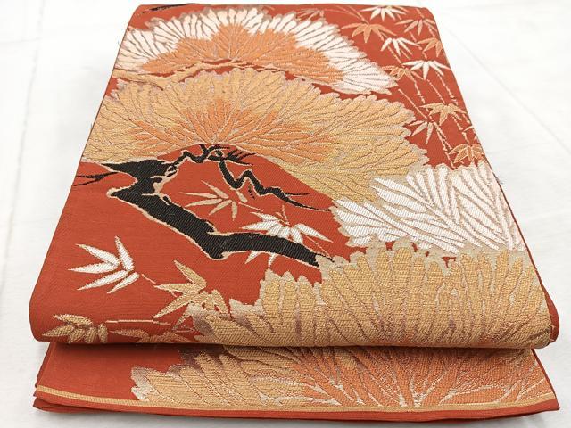 平和屋着物◎六通柄袋帯 松竹文 金糸 BAAV4748yc