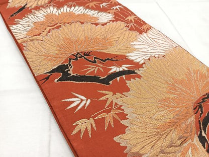 平和屋着物◎六通柄袋帯 松竹文 金糸 BAAV4748yc