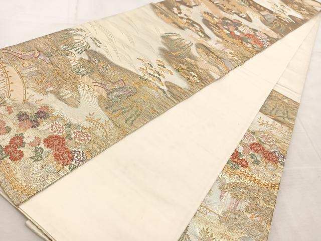 平和屋着物◎九百佐賀錦　六通柄袋帯　唐織　御所解　金銀糸　正絹　逸品　BAAV4799yc