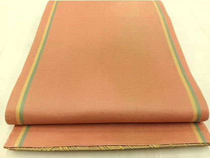 平和屋着物◎両面　六通柄袋帯　檜垣文　金糸　正絹　逸品　BAAV4819yc