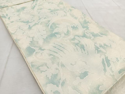 平和屋着物◎六通柄袋帯　花鳥シルエット　正絹　逸品　BAAV4877yc