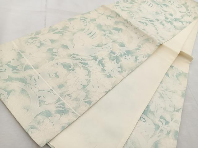 平和屋着物◎六通柄袋帯　花鳥シルエット　正絹　逸品　BAAV4877yc