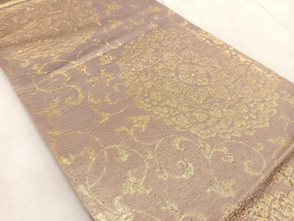 平和屋着物◎六通柄袋帯　正倉院花文　金糸　正絹　逸品　BAAV4921yc