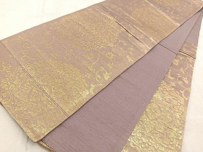 平和屋着物◎六通柄袋帯　正倉院花文　金糸　正絹　逸品　BAAV4921yc