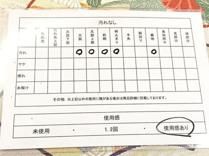 平和屋着物◎六通柄袋帯　唐織　地紙花文　金銀糸　正絹　逸品　BAAV4922yc