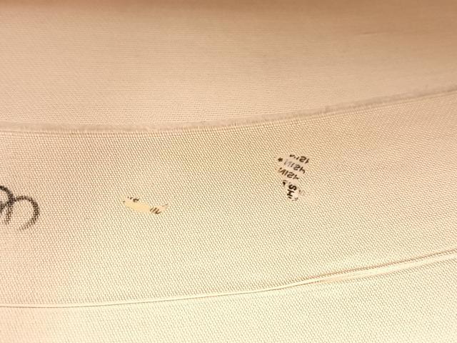 平和屋着物◎西陣　六通柄袋帯　唐織　飛鶴扇面秋草文　金糸　正絹　逸品　BAAV4927yc