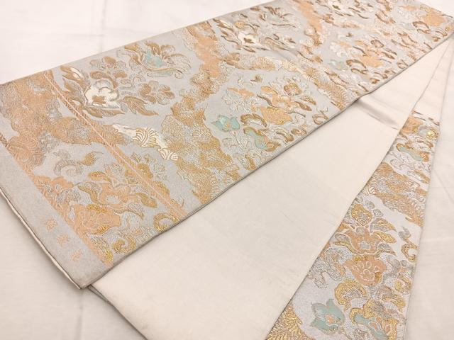 平和屋着物◎六通柄袋帯　絹裳花　更紗　金銀糸　BAAV4952yc