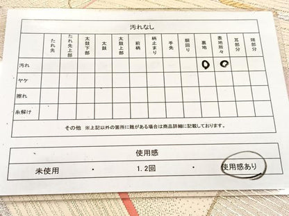 平和屋着物◎六通柄袋帯　唐織　矢羽扇文　金銀糸　正絹　逸品　BAAV4983yc