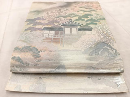 平和屋着物◎六通柄袋帯 飛騨国分 金銀糸 正絹 逸品 BAAV4997yc