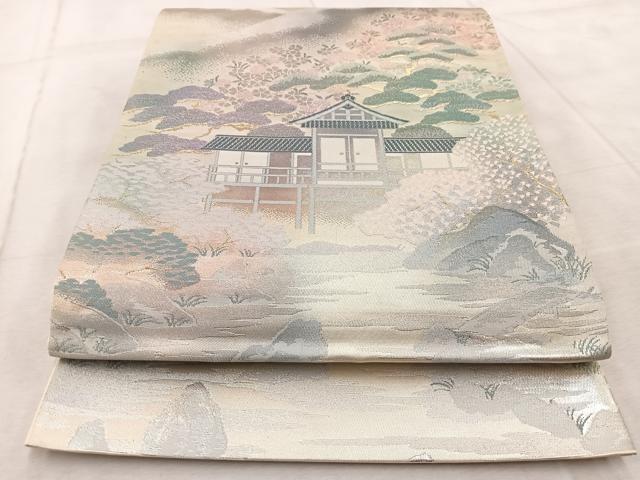 平和屋着物◎六通柄袋帯 飛騨国分 金銀糸 正絹 逸品 BAAV4997yc