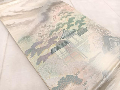 平和屋着物◎六通柄袋帯 飛騨国分 金銀糸 正絹 逸品 BAAV4997yc