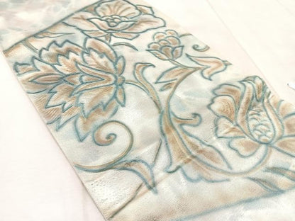 平和屋着物◎太鼓柄袋帯　更紗　金銀糸　引箔　正絹　逸品　BAAV4998yc
