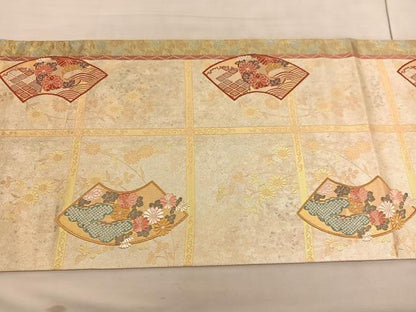 平和屋着物◎六通柄袋帯　唐織　清風麗花　金糸　引箔　正絹　逸品　BAAV5005hv