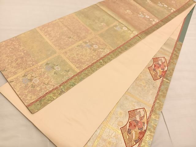 平和屋着物◎六通柄袋帯　唐織　清風麗花　金糸　引箔　正絹　逸品　BAAV5005hv