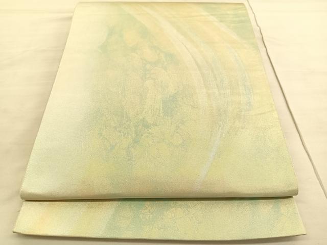 平和屋着物◎伝統工芸士 紋屋五左衛門 六通柄袋帯 流水文様 金銀彩 引箔 正絹 逸品 BAAV5031hv
