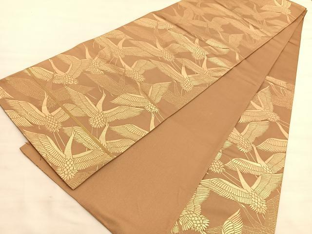 平和屋着物◎六通柄　京袋帯　飛鶴文　金糸　正絹　逸品　BAAV5039hv