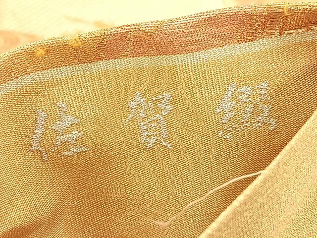 平和屋着物◎六通柄袋帯　佐賀綴　群鶴　金糸　正絹　逸品　BAAV5075hv