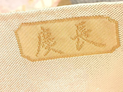 平和屋着物◎九百佐賀錦　六通柄袋帯　慶長　源氏車花蝶文　金銀糸　正絹　逸品　BAAV5078hv