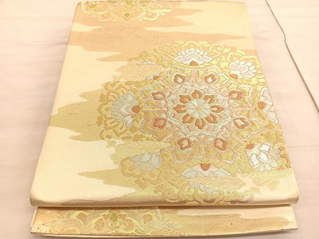 平和屋着物◎六通柄袋帯 宝相華 金銀糸 正絹 逸品 BAAV5154hv