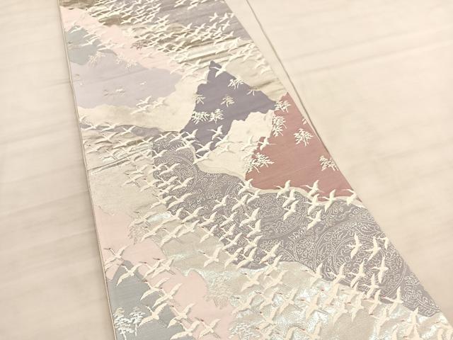 平和屋着物◎西陣 六通柄袋帯 唐織 洛西春秋抄 銀糸 正絹 逸品 BAAV5166hv