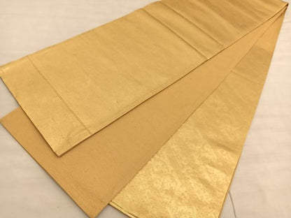 平和屋着物◎六通柄袋帯　草花文　金糸　正絹　逸品　BAAV5171hv