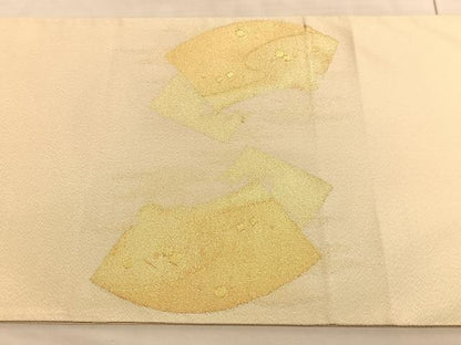 平和屋着物◎太鼓柄袋帯　綴れ　地紙箔散らし文様　金糸　正絹　逸品　BAAV5279hv