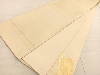 平和屋着物◎太鼓柄袋帯　綴れ　地紙箔散らし文様　金糸　正絹　逸品　BAAV5279hv