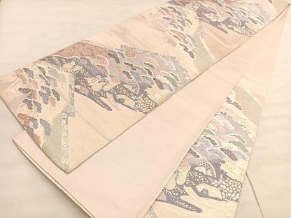 平和屋着物◎六通柄袋帯　唐織　吉祥萬代　金糸　正絹　逸品　BAAV5290hv