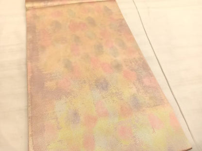 平和屋着物◎全通柄　本袋帯　抽象文様　金糸　引箔　正絹　逸品　BAAV5319hv