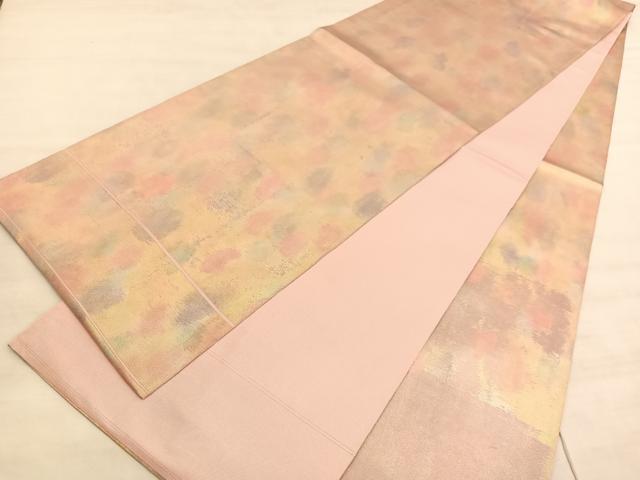 平和屋着物◎全通柄　本袋帯　抽象文様　金糸　引箔　正絹　逸品　BAAV5319hv