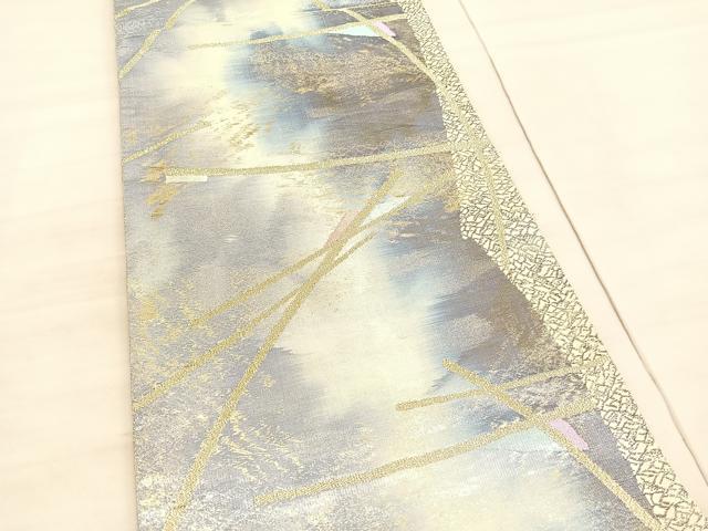 平和屋着物◎佐賀錦　六通柄袋帯　幾何学文様　金銀糸　正絹　逸品　BAAV5322hv
