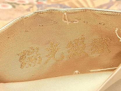 平和屋着物◎六通柄袋帯　唐織　瑞光綴織　御所車屏風花文　金糸　正絹　逸品　BAAV5333hv