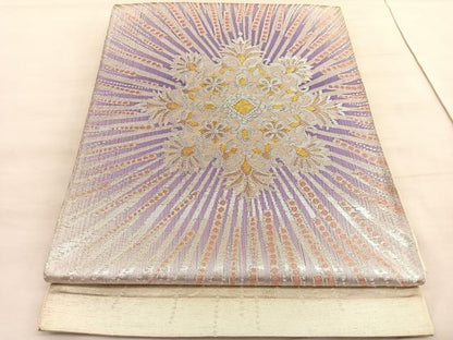 平和屋着物◎六通柄袋帯　飾花文　金銀糸　三越扱い　正絹　逸品　BAAV5337hv