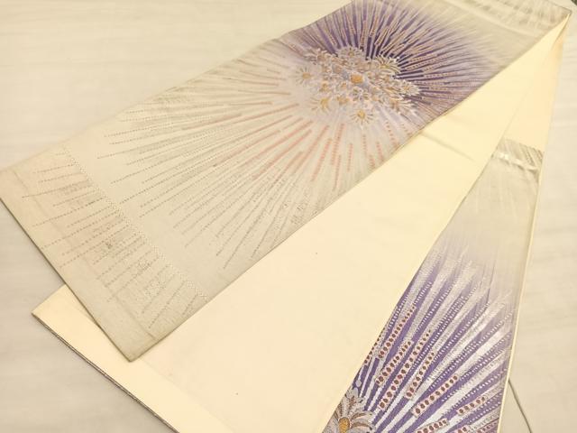 平和屋着物◎六通柄袋帯　飾花文　金銀糸　三越扱い　正絹　逸品　BAAV5337hv