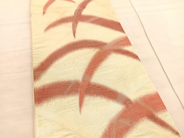 平和屋着物＊夏物 六通柄袋帯 芝草文 金銀糸 正絹 逸品 BAAV5362hv