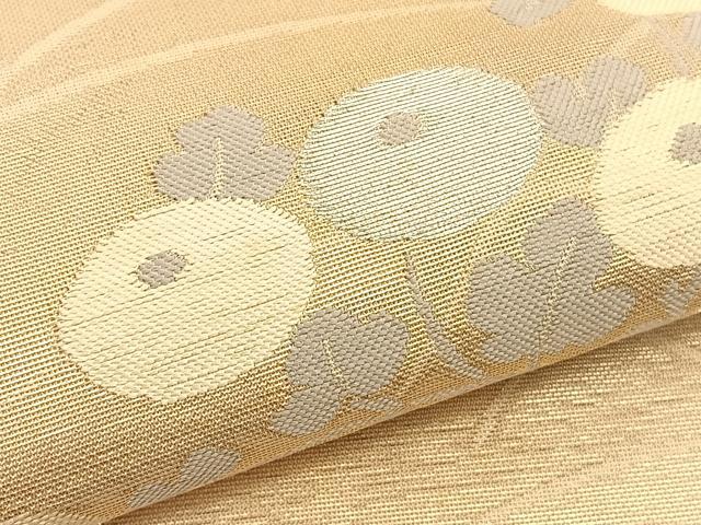 平和屋着物＊夏物 太鼓柄袋帯 万寿菊 銀糸 正絹 逸品 BAAV5363hv