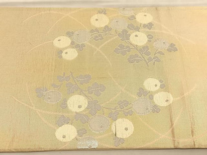 平和屋着物＊夏物 太鼓柄袋帯 万寿菊 銀糸 正絹 逸品 BAAV5363hv